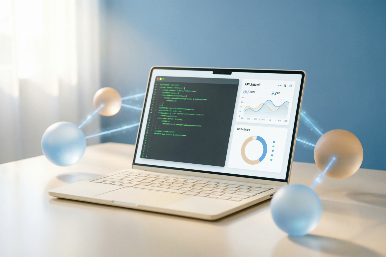 开发者工作台与代理链路的辅助插画